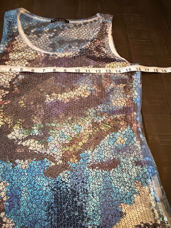 David Cline Mosaic Floral Tank - Blue, Gray & Green - Picture 7 of 8